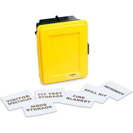 ALLEGRO INDUSTRIES Allegro 4400-Y Generic Yellow Wall Case w/ Label Kit & 1 Shelf, Small 4400-Y